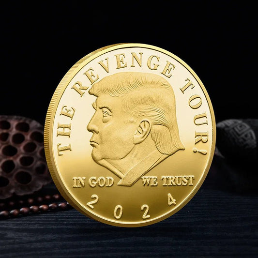 2024 Trump Eagle Commemorative Coin - Silver & Gold Plated Revenge Tour Edition | trump 2024, trump 2024 merchandise, trump gifts | Great Again Donald