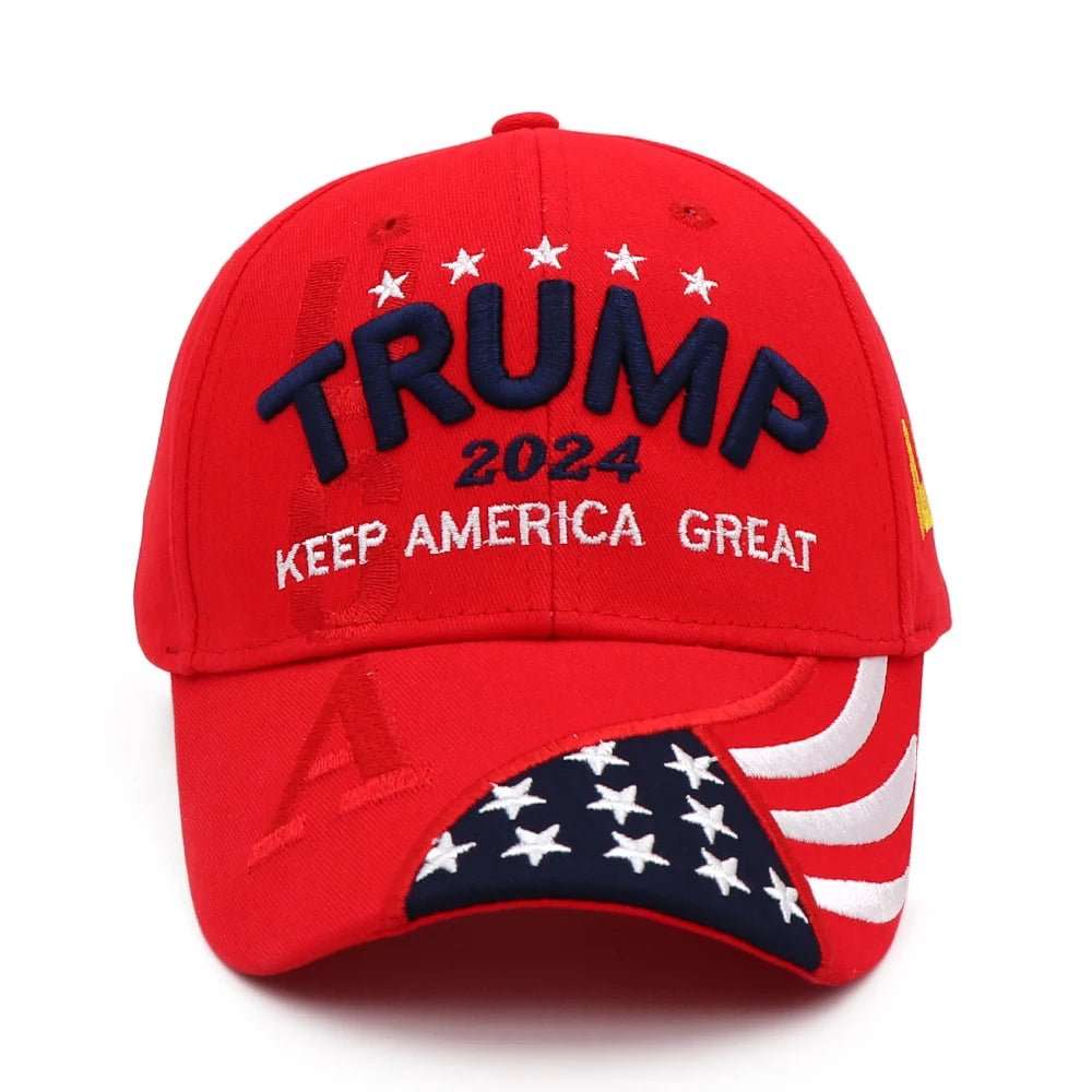 2024 Trump Patriot Cap - Snapback with Embroidered USA Flag - Great Again Donald