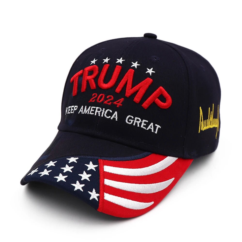 2024 Trump Patriot Cap - Snapback with Embroidered USA Flag - Great Again Donald