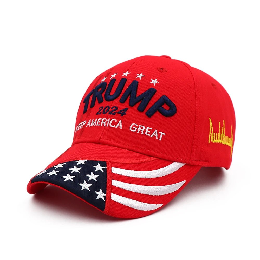 2024 Trump Patriot Cap - Snapback with Embroidered USA Flag - Great Again Donald