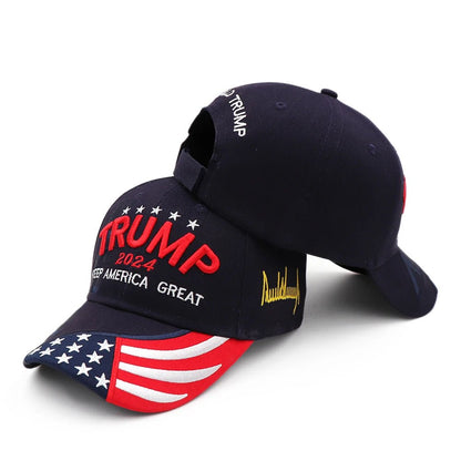 2024 Trump Patriot Cap - Snapback with Embroidered USA Flag - Great Again Donald