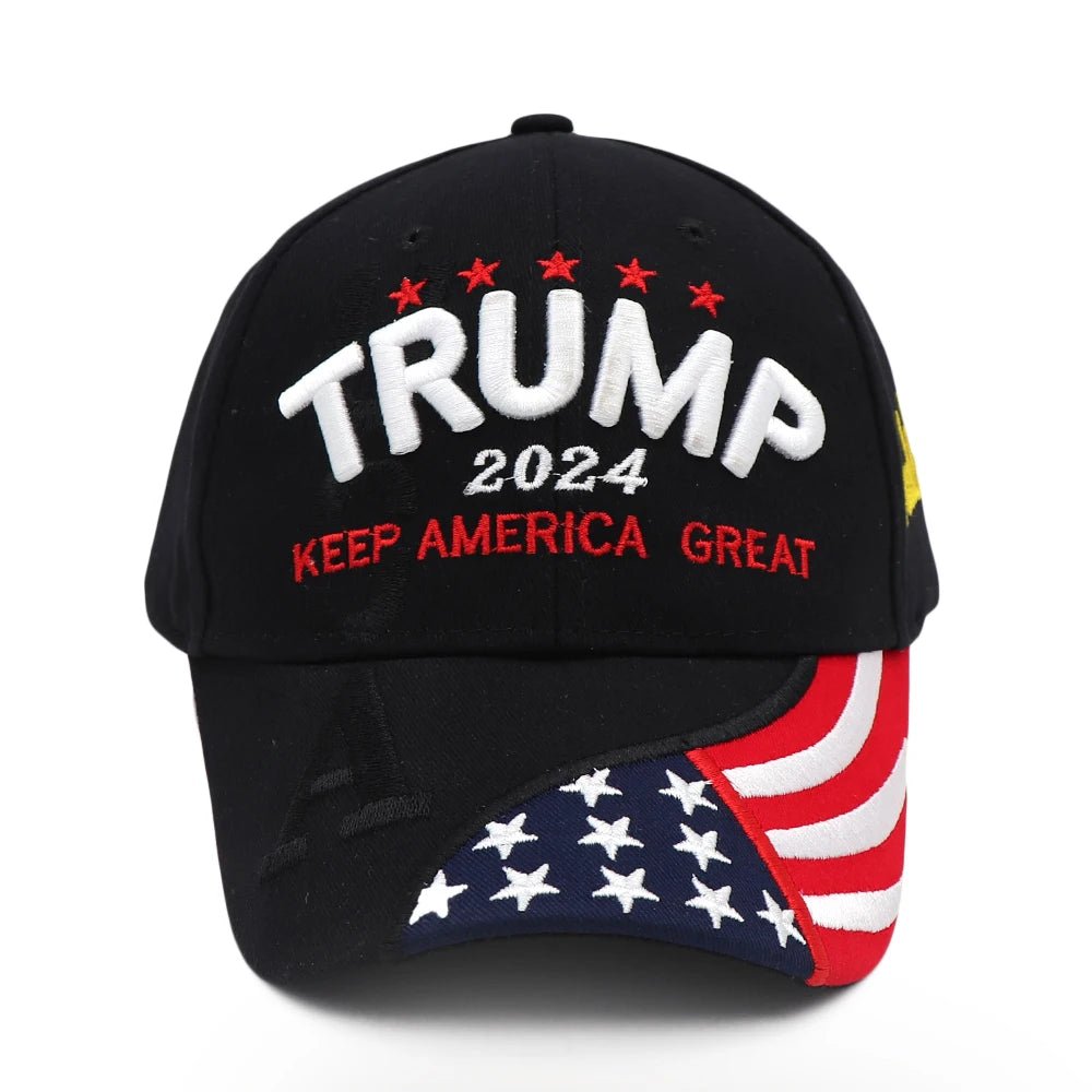 2024 Trump Patriot Cap - Snapback with Embroidered USA Flag - Great Again Donald