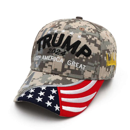 2024 Trump Patriot Cap - Snapback with Embroidered USA Flag - Great Again Donald