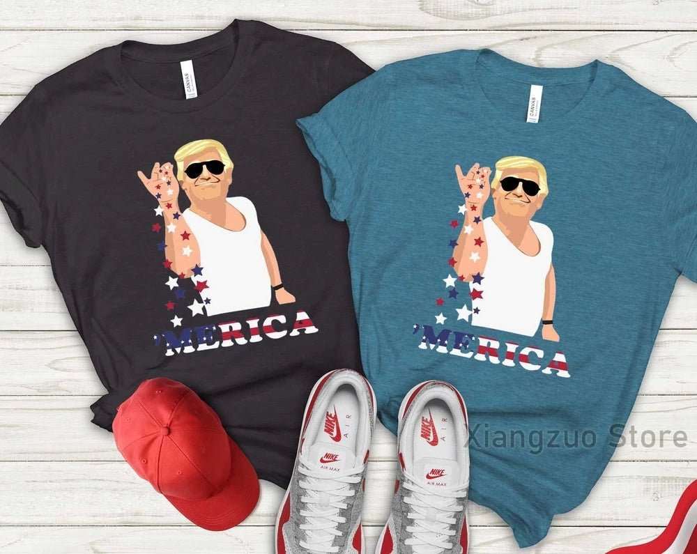 4th of July Trump Merica Tee - Humorous Patriotic Shirt | donald trump shirt, trump shirt, trump shirts, trump t shirt, trump t shirts, trumps t shirt | Great Again Donald