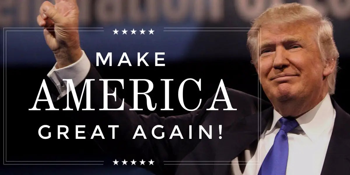 "Donald Trump pointing upward symbolizing the Make America Great Again movement"