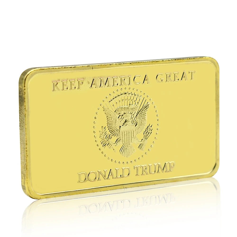 Donald Trump 2021-2025 Gold Bar - IN GOD WE TRUST Challenge Coin - Great Again Donald