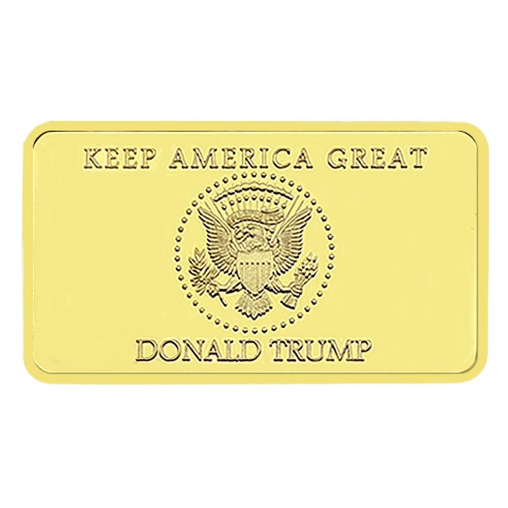 Donald Trump 2021-2025 Gold Bar - IN GOD WE TRUST Challenge Coin - Great Again Donald