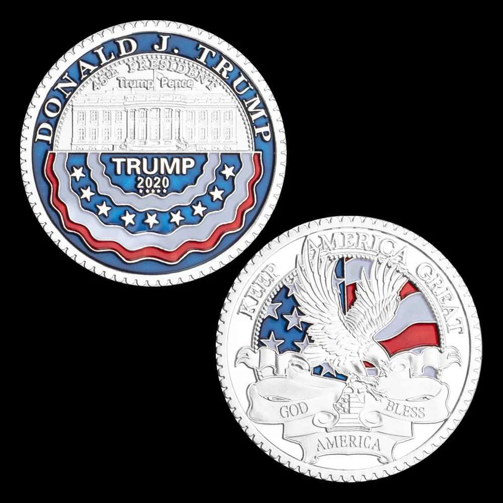 Trump 2020 Tribute Coins Shiny Gold Sleek Silver Keep America