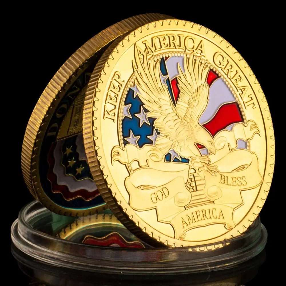 Donald Trump Keep America Great - Gold Plated Commemorative Coin | trump 2024 merchandise, trump gifts | Great Again Donald