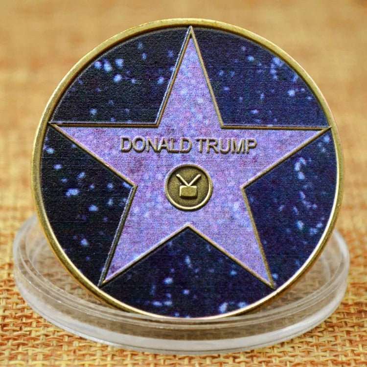 Donald Trump Purple Star Commemorative Gold Plated Coin - Great Again Donald