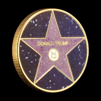 Donald Trump Purple Star Commemorative Gold Plated Coin - Great Again Donald