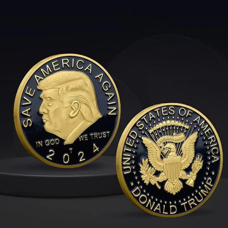 Freedom Eagle 2024 Trump Commemorative Coin - Gold & Silver Plated - Great Again Donald