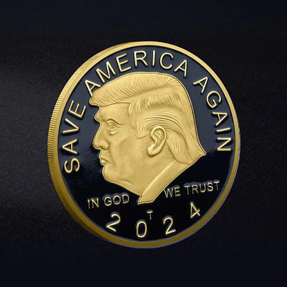 Freedom Eagle 2024 Trump Commemorative Coin - Gold & Silver Plated - Great Again Donald