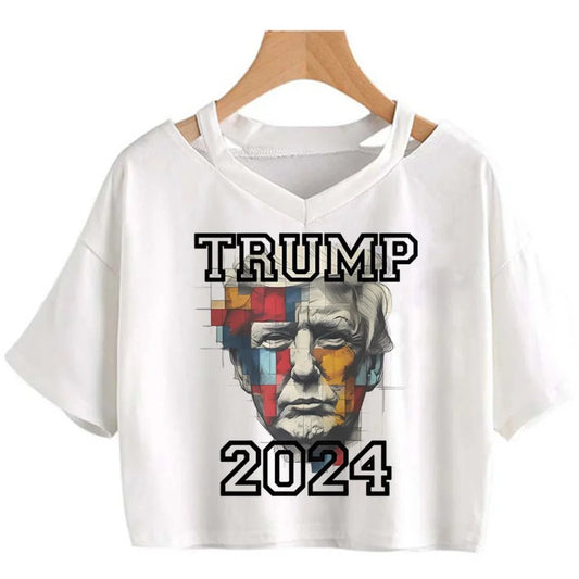 Patriotic Harajuku Tee - Trump Theme Women's Top | donald trump shirt, trump shirt, trump shirts, trump t shirt, trump t shirts, trumps t shirt | Great Again Donald