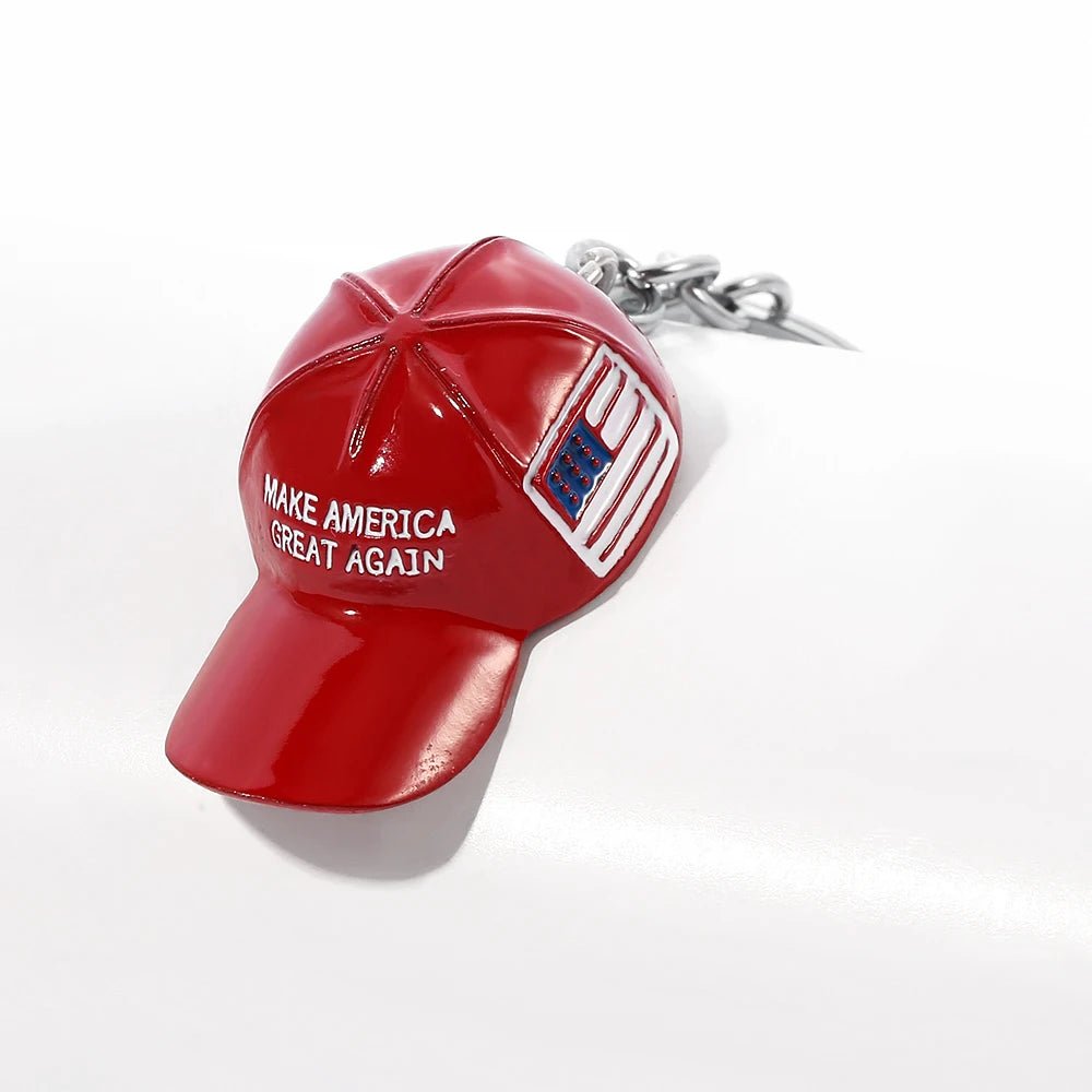 Red Hat Trump 2024 Keychain - Freedom & Nation Key Holder - Great Again Donald
