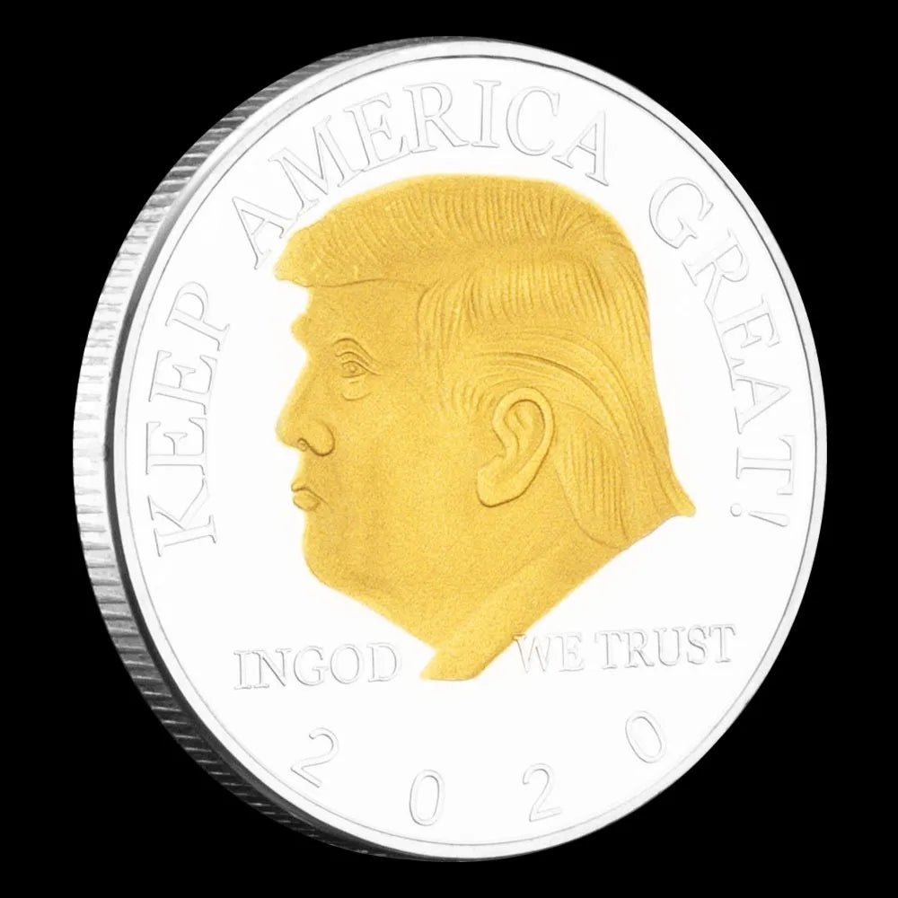 Trump 2020 Gold & Silver Plated Commemorative Souvenir Coin - Great Again Donald