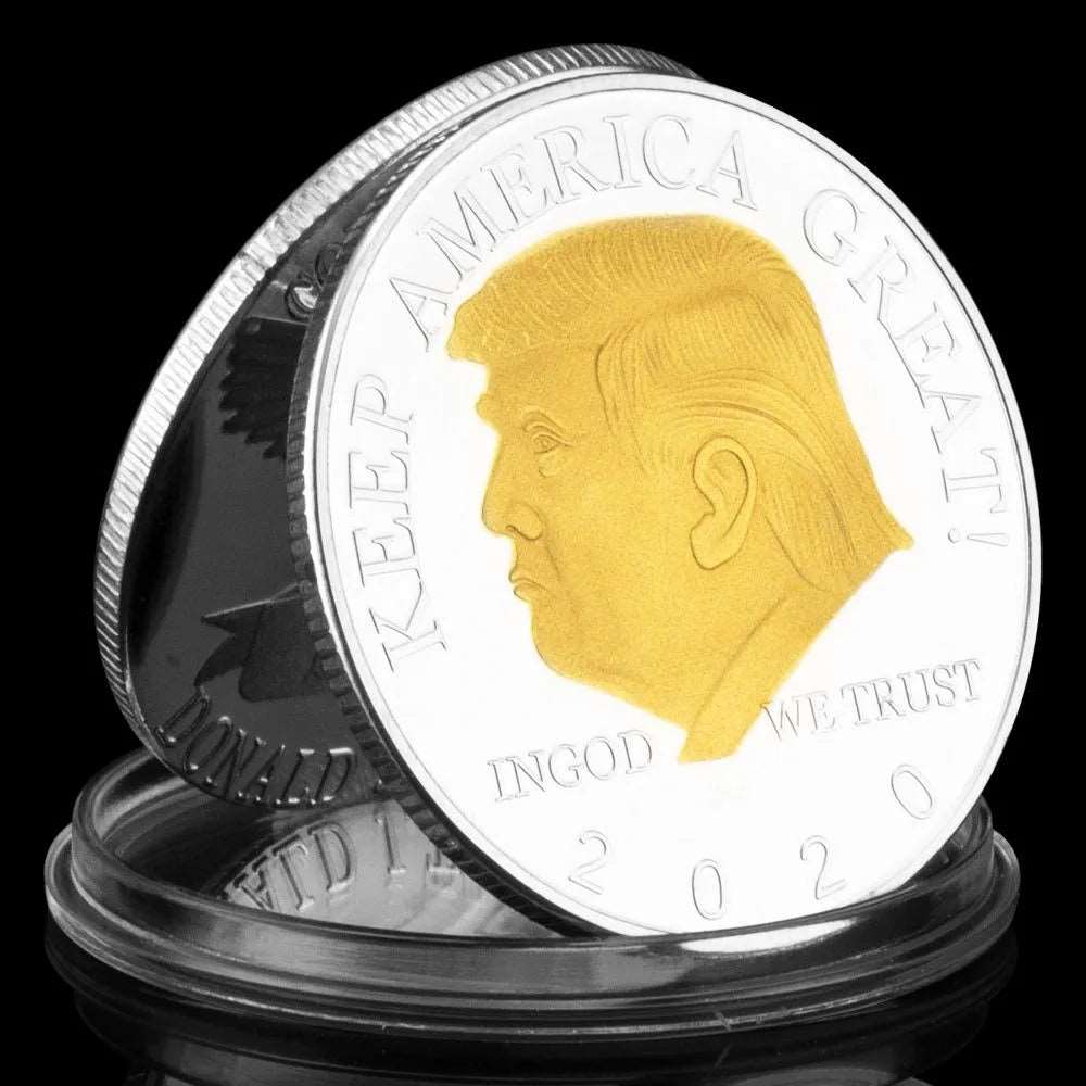 Trump 2020 Gold & Silver Plated Commemorative Souvenir Coin - Great Again Donald