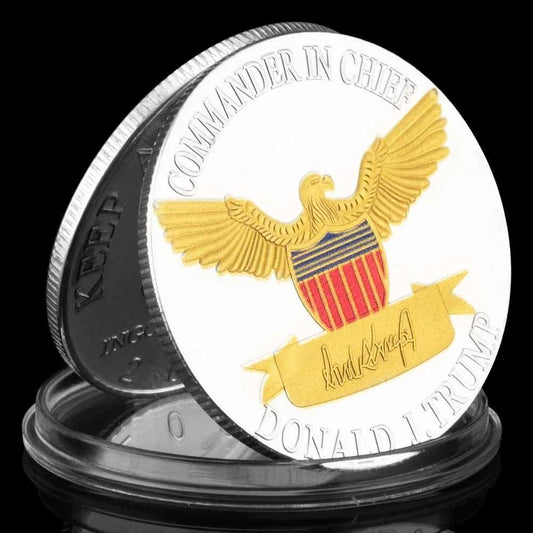 Trump 2020 Gold & Silver Plated Commemorative Souvenir Coin | trump 2024 merchandise, trump gifts | Great Again Donald