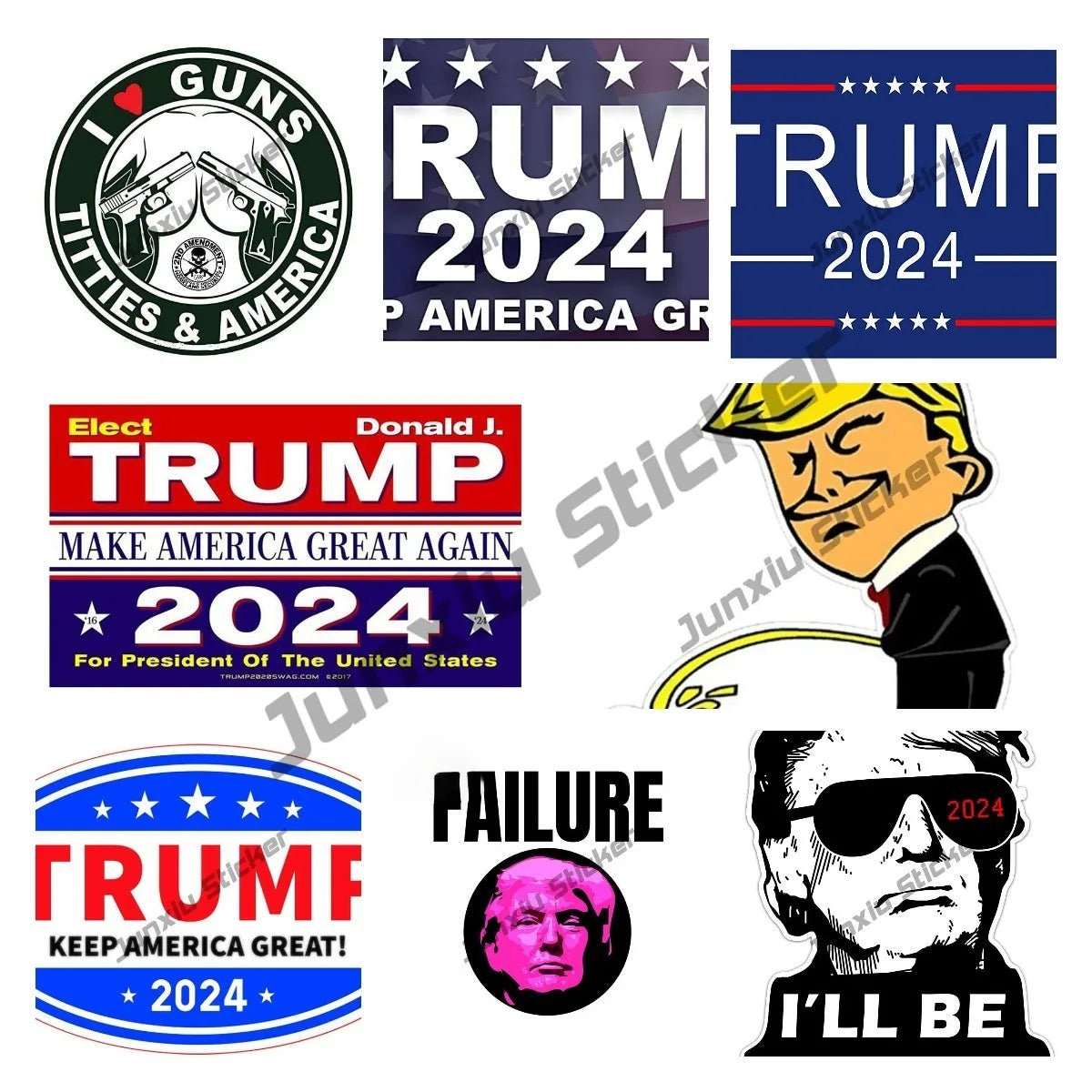 Trump 2024 Car & Laptop Decal Sticker Set | trump 2024, trump 2024 merchandise, trump gifts, trump mugshot stickers, trump stickers | Great Again Donald