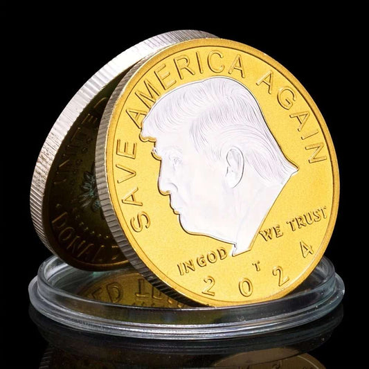 Trump 2024 Gold-Plated Commemorative Coin - Save America Again | trump 2024, trump 2024 merchandise, trump gifts | Great Again Donald