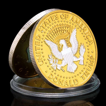 Trump 2024 Gold-Plated Commemorative Coin - Save America Again - Great Again Donald