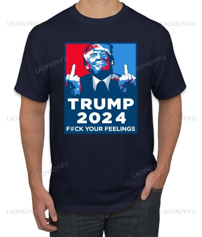 Trump 2024 Humor Tee - Bold Political Statement Cotton Shirt - Great Again Donald