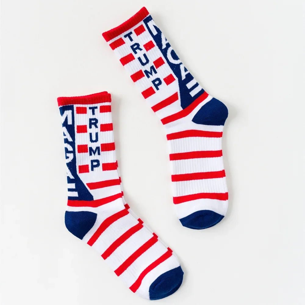Trump 2024 Novelty Socks - Unisex 3D Hair Crew Socks - Great Again Donald